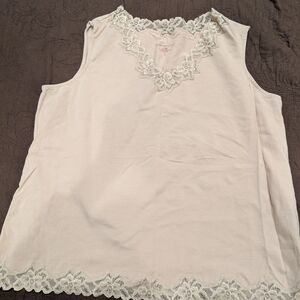 Coldwater Creek Double Lace Tank Top - Size 1x/18 Taupe